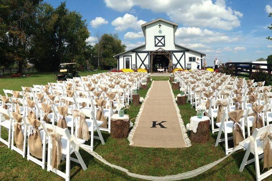 Rustic-chic and blue skies