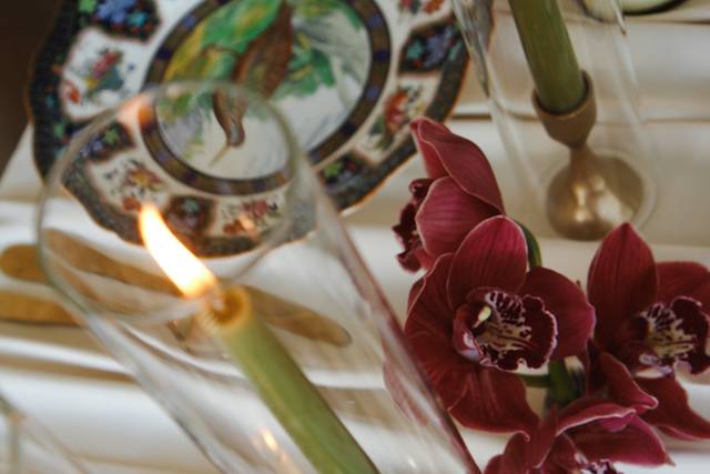 Green taper candles