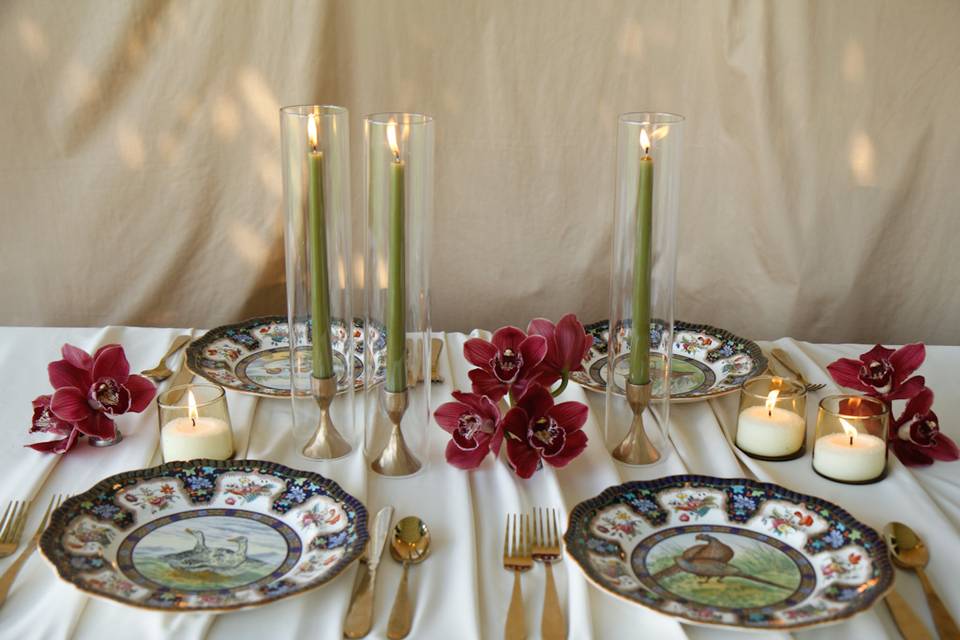 Green taper candles