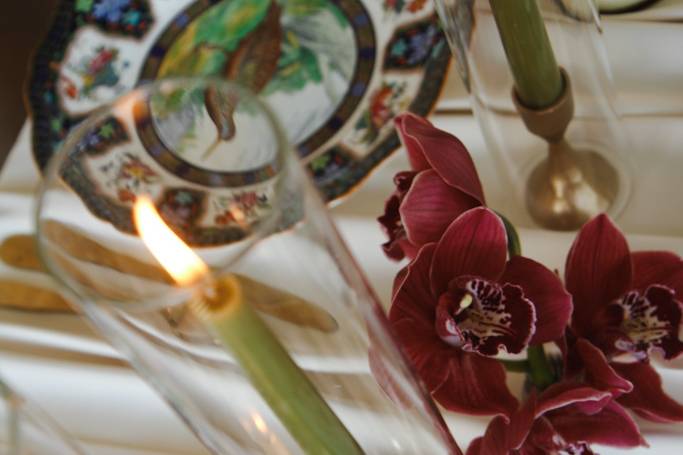 Green taper candles