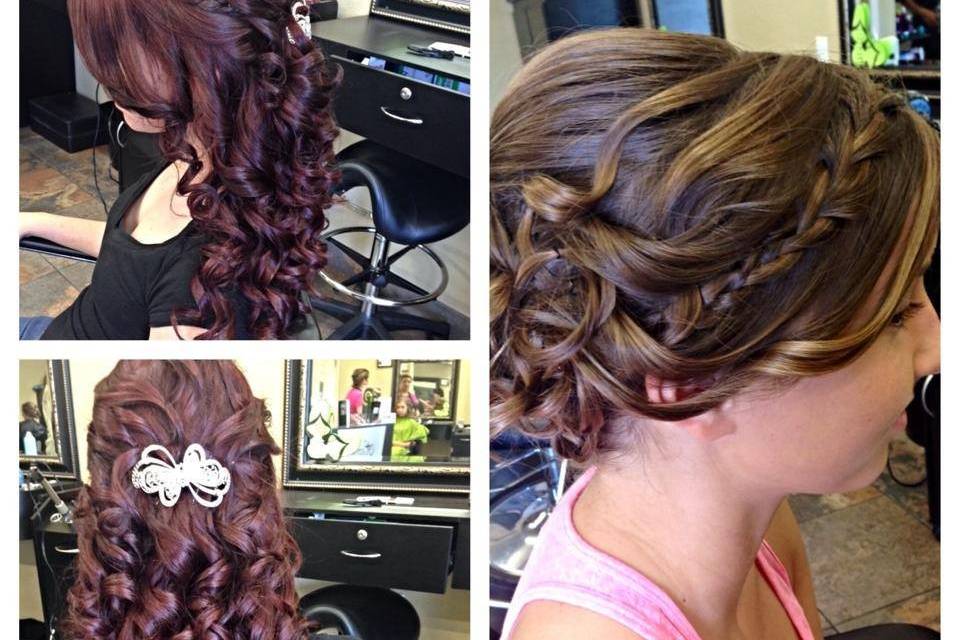 Half updos and braided styles