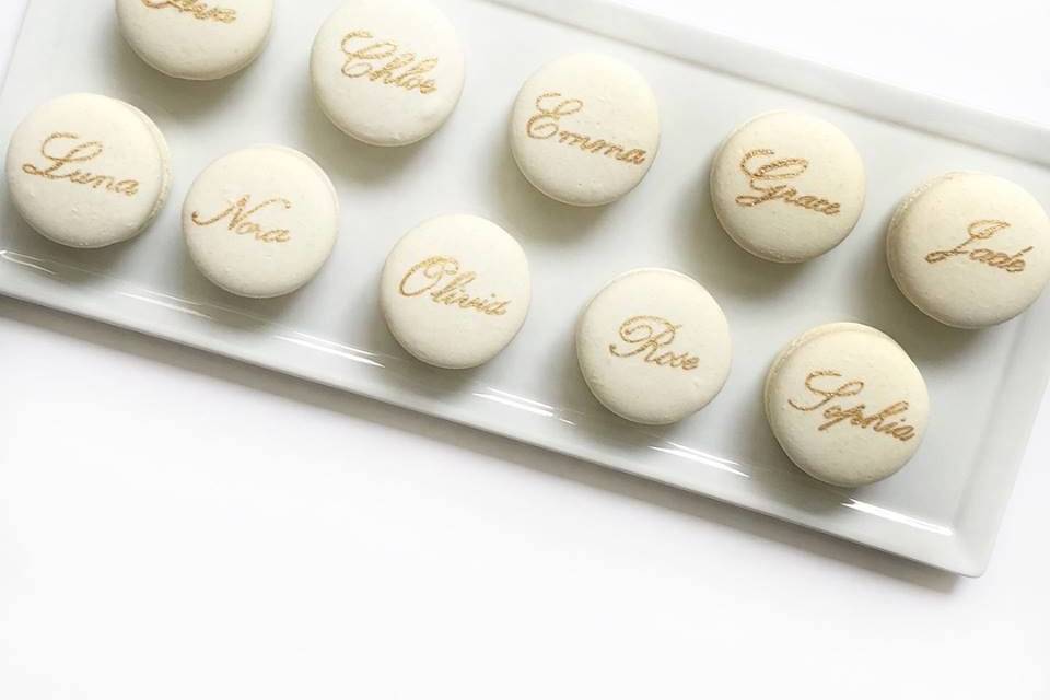 Personalized Named Macaron Wedding Favors