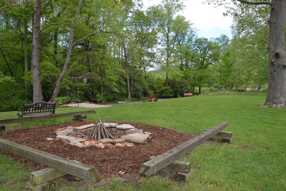 Fire pit by the creek