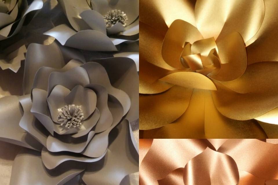 METALLIC PAPER FLOWERSPAPER FLOWER BACKDROPSPAPER FLOWER WALL