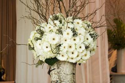 Raised floral centerpiece