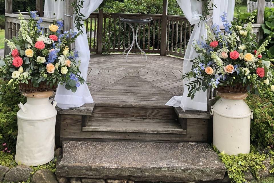 Outdoor decorated gazebo