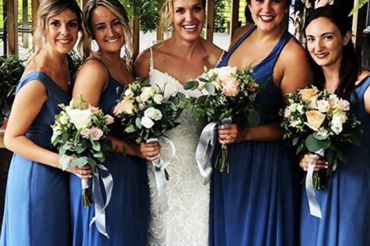Bridal party handtied bouquets