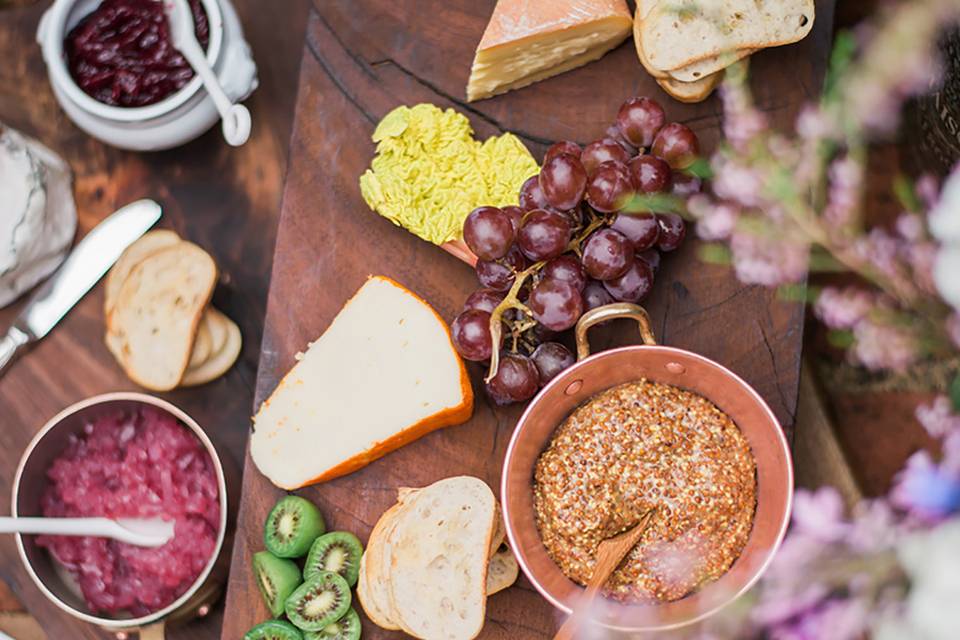 Cheese and fruit display