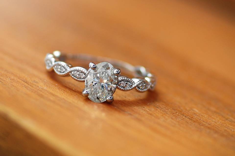 Vintage oval engagement ring
