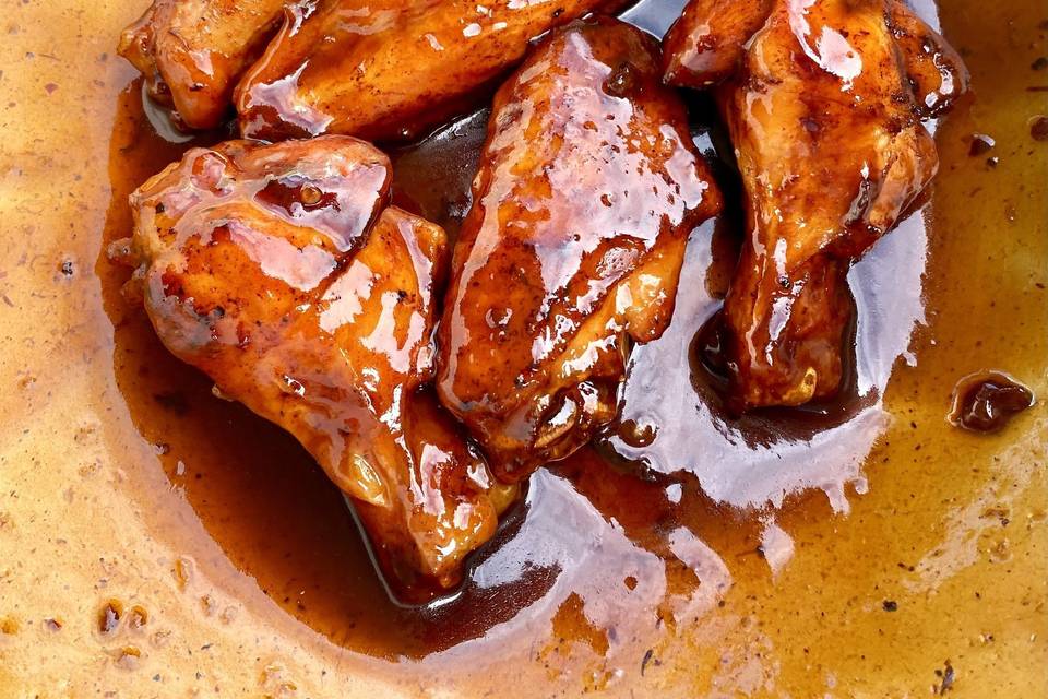 Cola glazed smoked wings