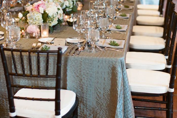 Table set-up with centerpiece