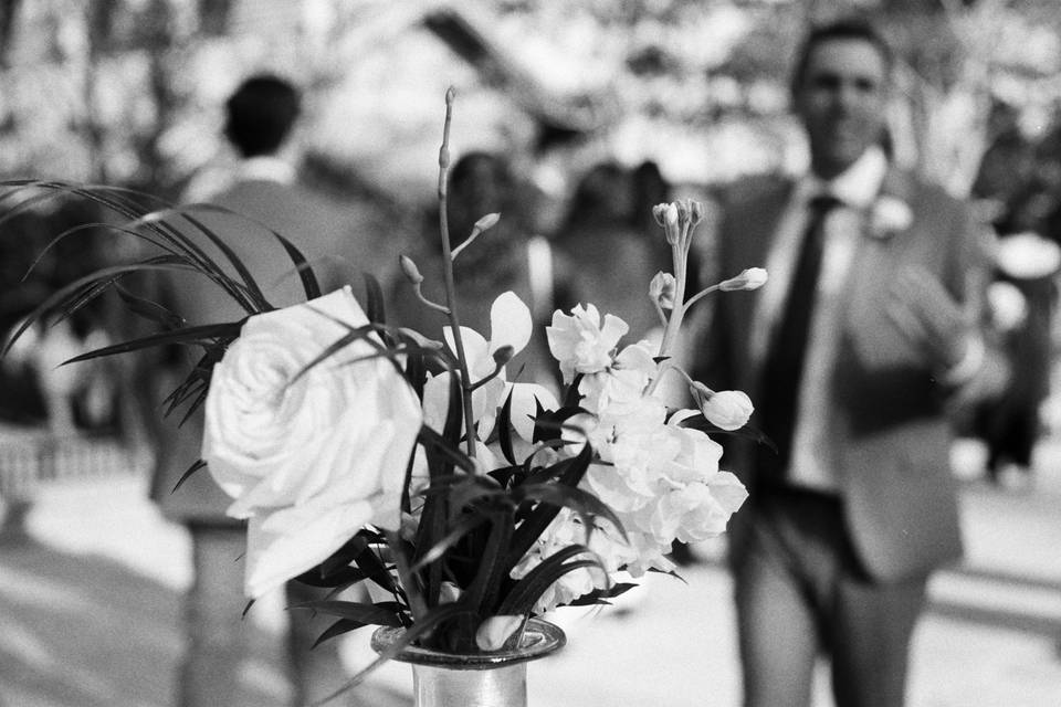 Flowers at a wedding