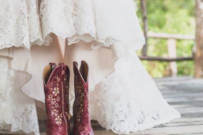 Bridal dress and shoes