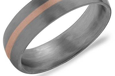 TI-0125A contemporary combination of titanium and rose gold with a brushed finish is for a man who likes to stand out.METAL: TITANIUM/14K ROSE GOLDWIDTH: 6mmOther Availability: This ring is available in White & Black Titanium.