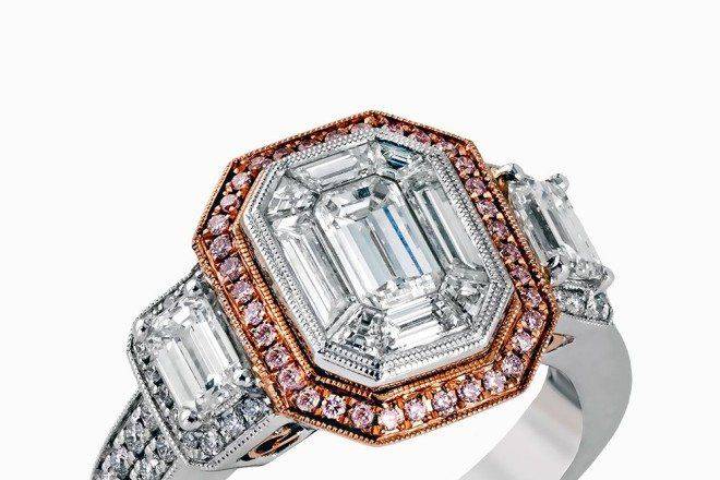 Artdeco Estate 0.65Ct Pave Rose Cut Diamond Sapphire Studded Silver Ring Jewelry 