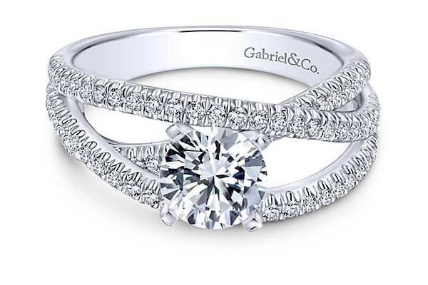 GABRIEL & COMACKENZIEOur exclusive free form engagement ring. Includes three carefully designed diamond rows that are the perfect compliment to your center stone.