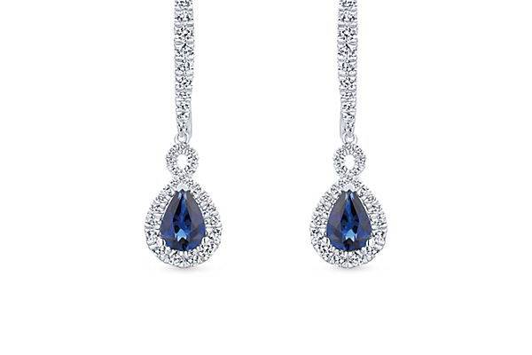 LE VIANSVBD-6414K Vanilla Gold Blueberry Sapphire Earrings with Nude Diamonds
