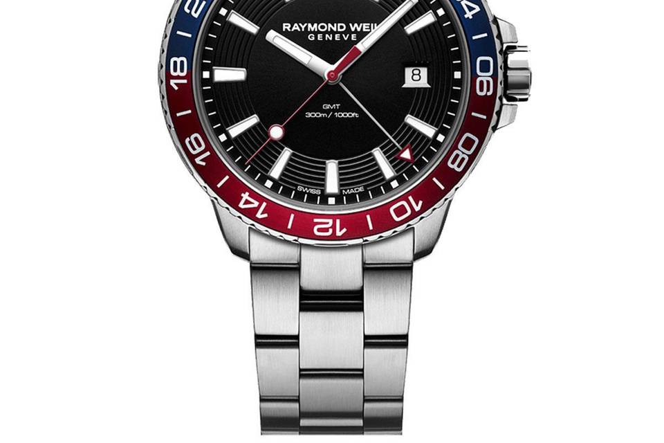 RAYMOND WEILTANGO DIVE8280-ST3-20001Quartz Date Watch, 42mmstainless steel, black dial, Bi-directional Bezel