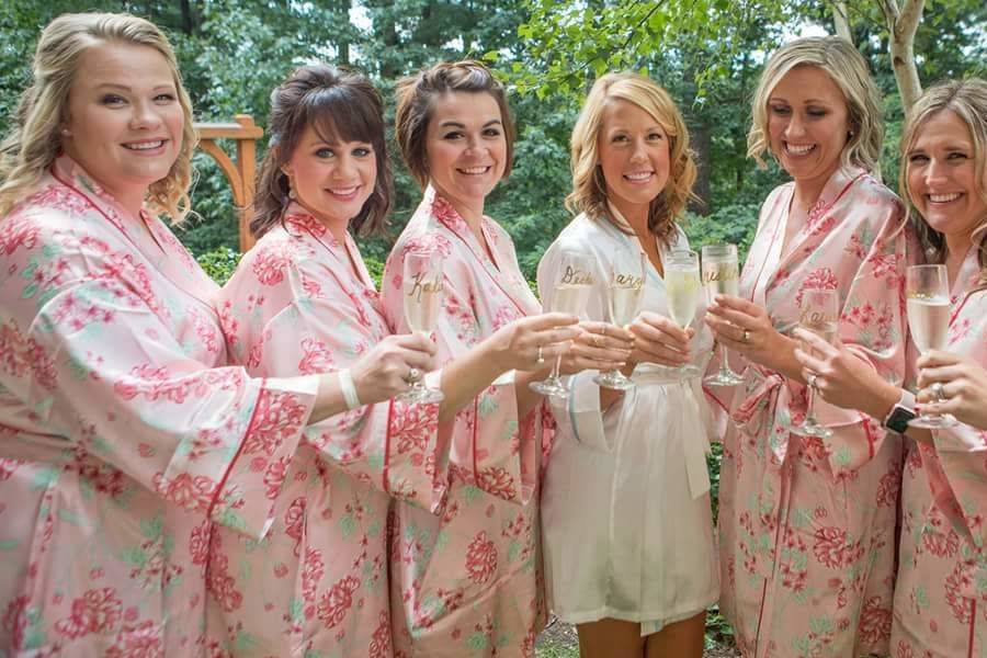 The bride with her bridesmaids