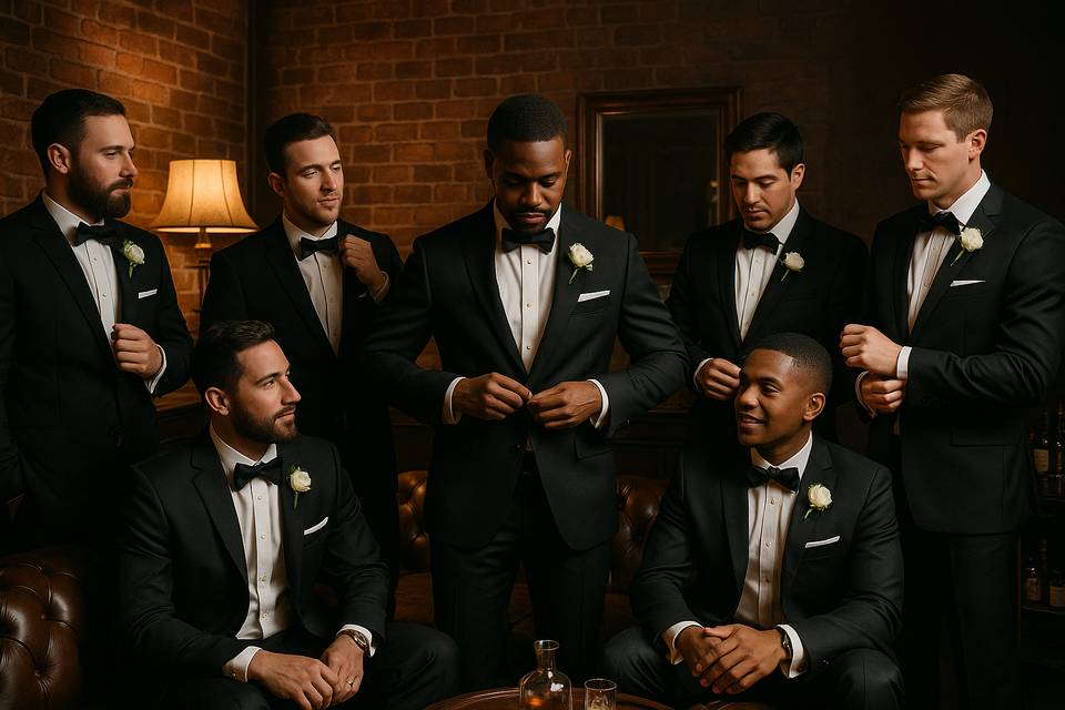 Groomsmen in Speakeasy