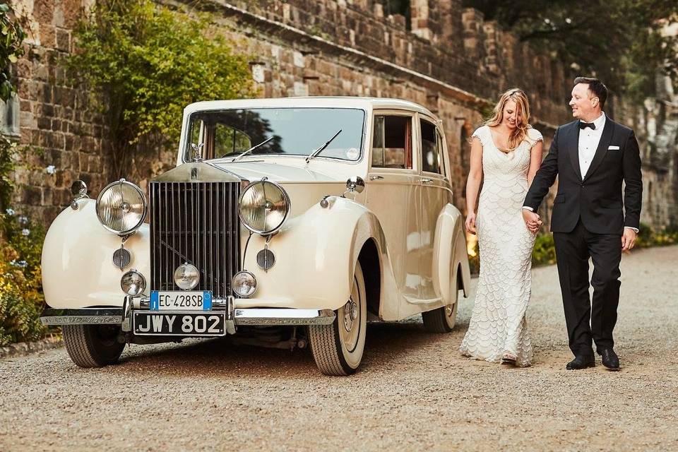 Wedding car of the newlyweds