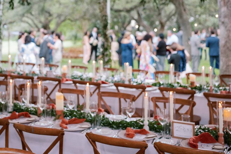 Suspended floral dinner