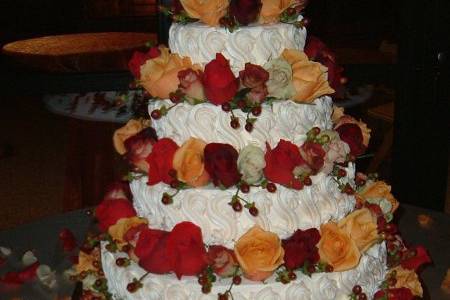 Fall Cake Designed with Roses