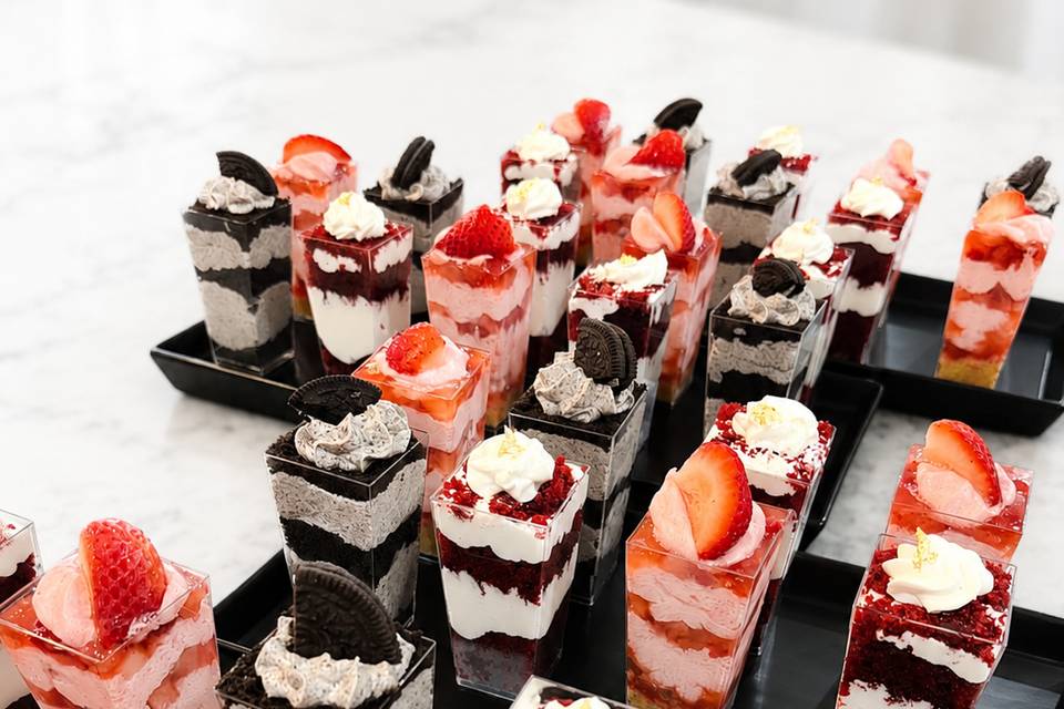 Oreo and Strawberry Shooters