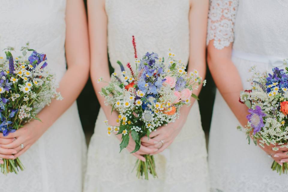 Summery wildflower bouquets