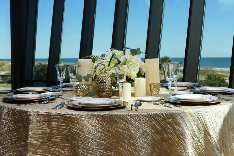 Golden table setting