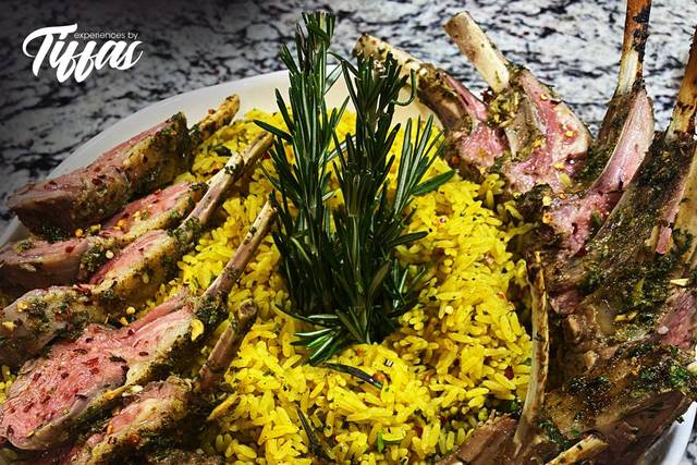 Lamb chops and rice
