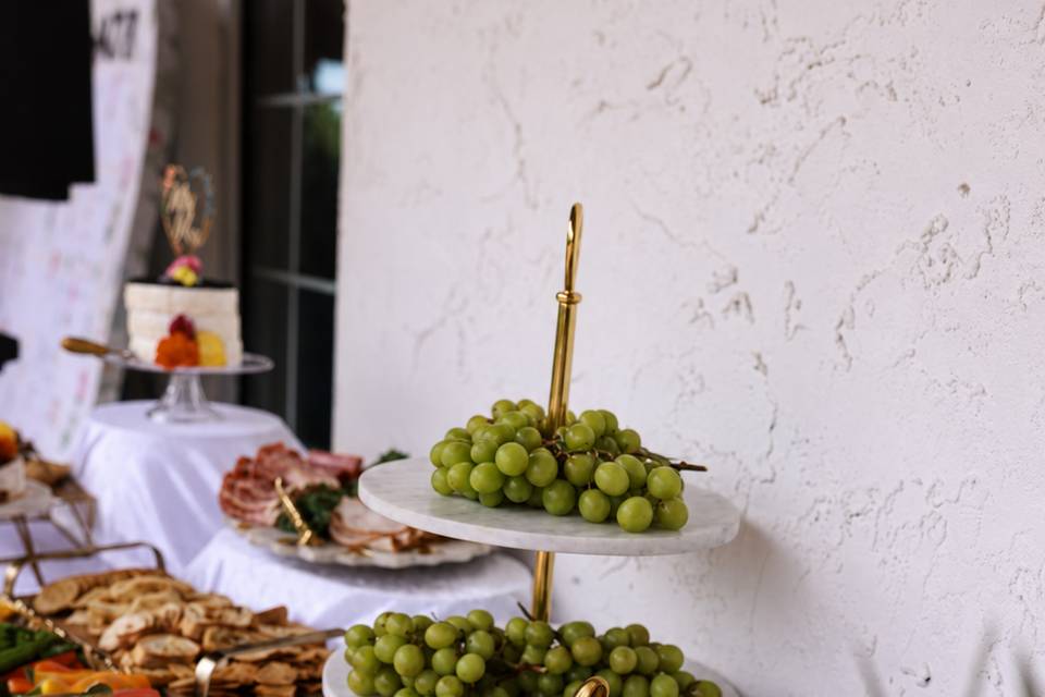 Artfully styled grazing table