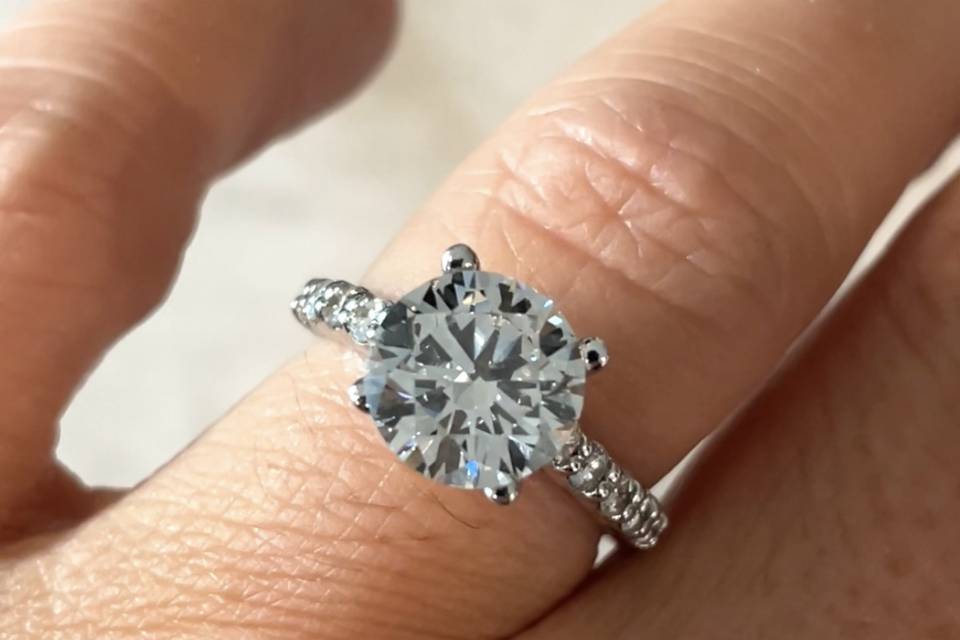 Pave engagement ring