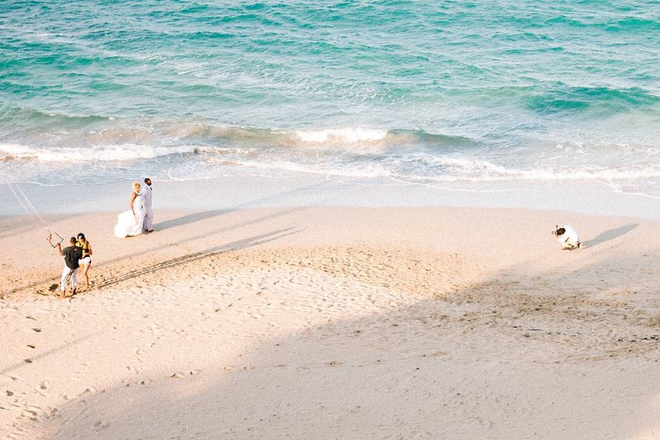 Walking on the beach