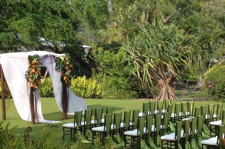 Outdoor wedding setup