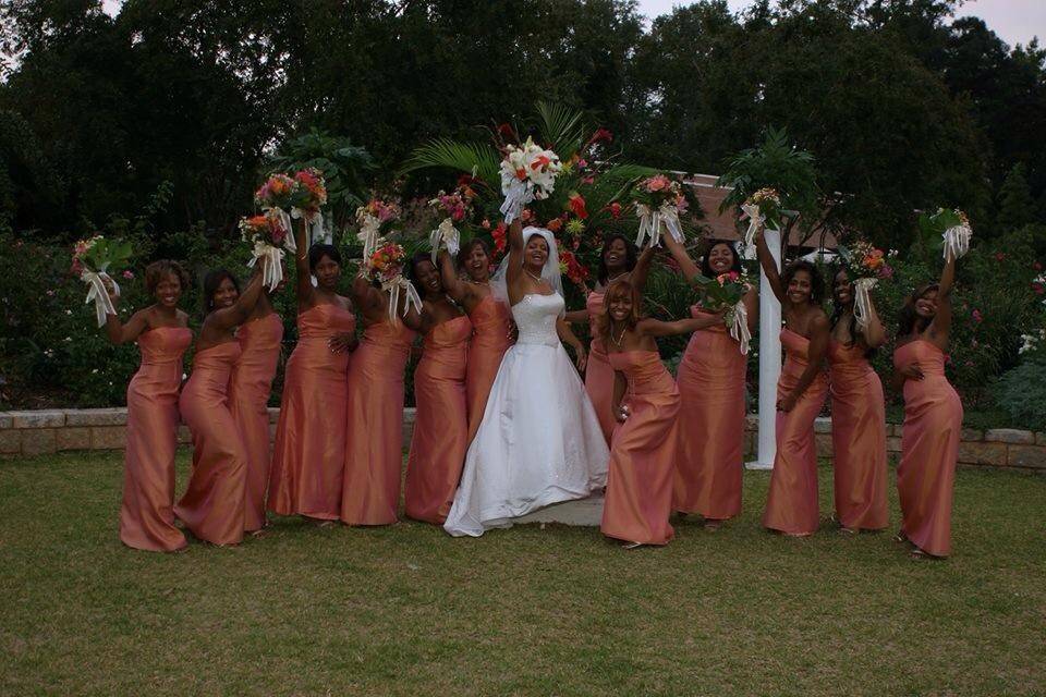 Bride and bridesmaids