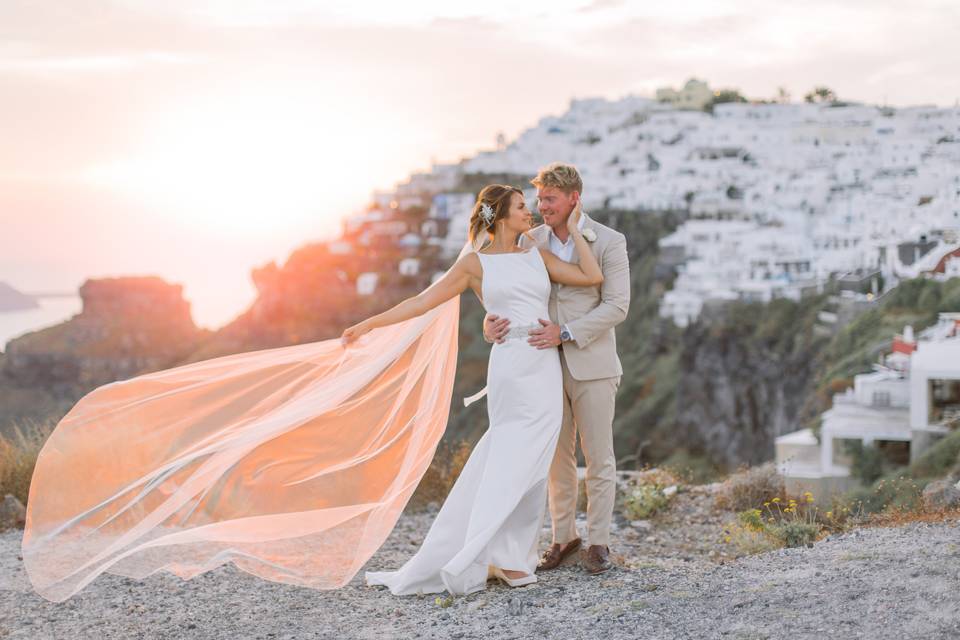 Santorini Elopement wedding