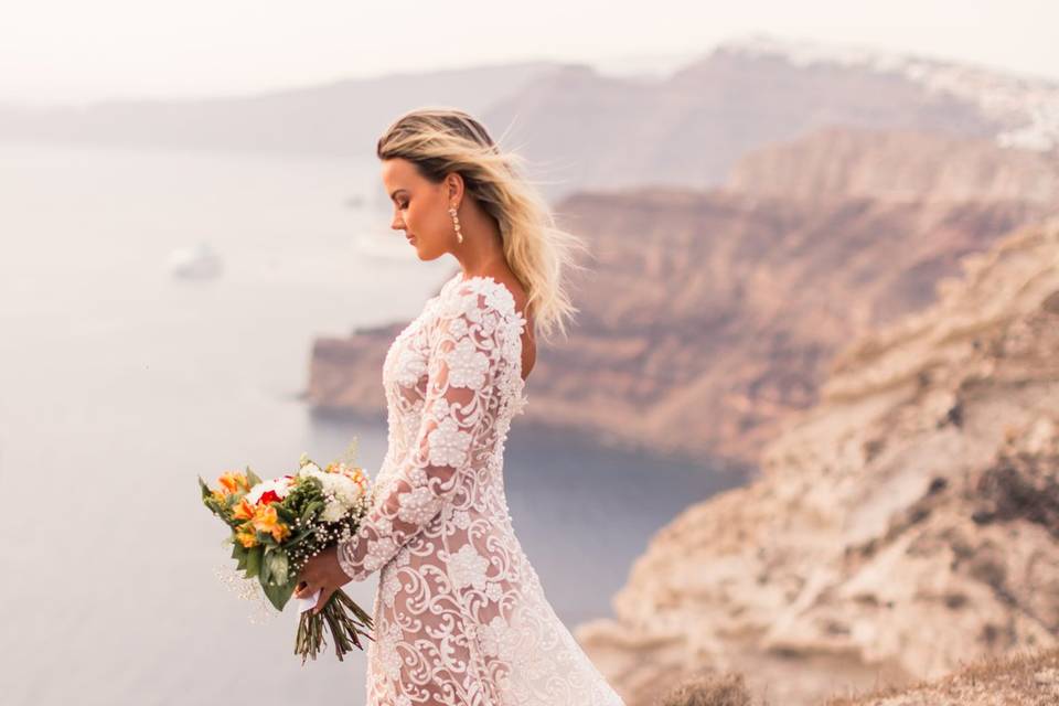 Santorini bride