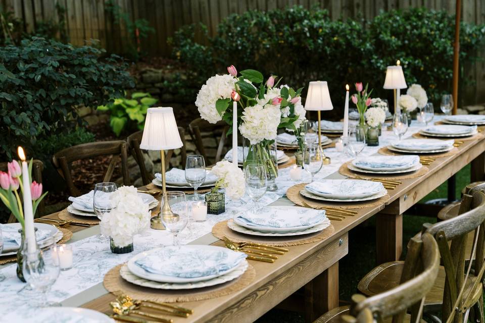 Outdoor dining setup