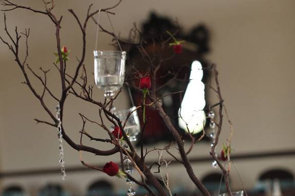 Table setup with centerpiece