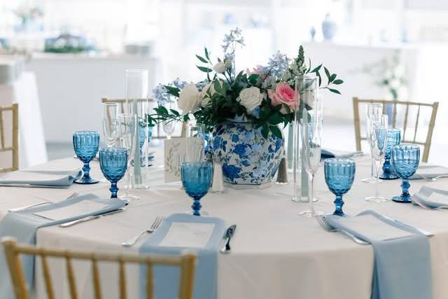 Blue and White