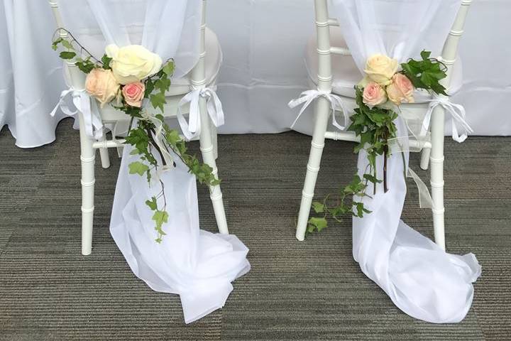 Chair Draping with Flowers