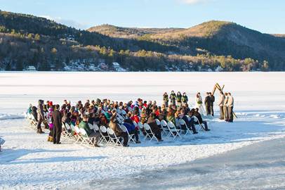 On the ice.