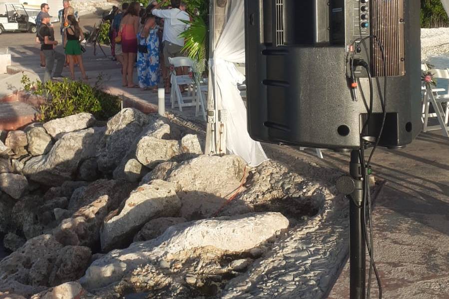 Wedding reception on the beach