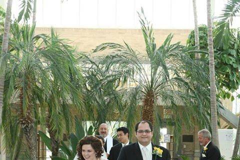 Happy officiant