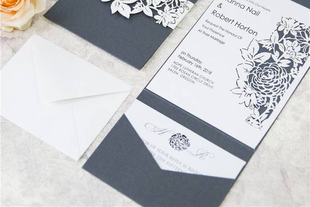 Black and white invitation