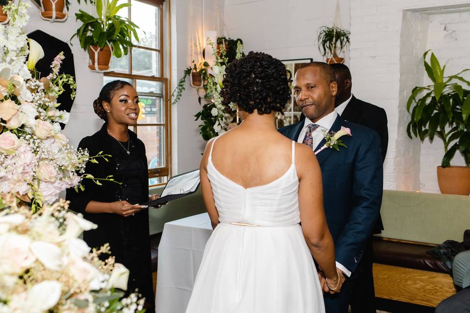 Ceremony in Sun Room