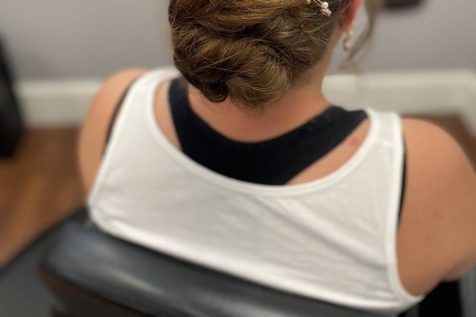 Updo with accessories