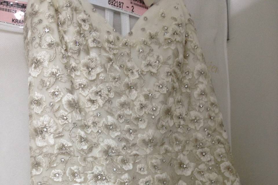 Floral lace on a dress