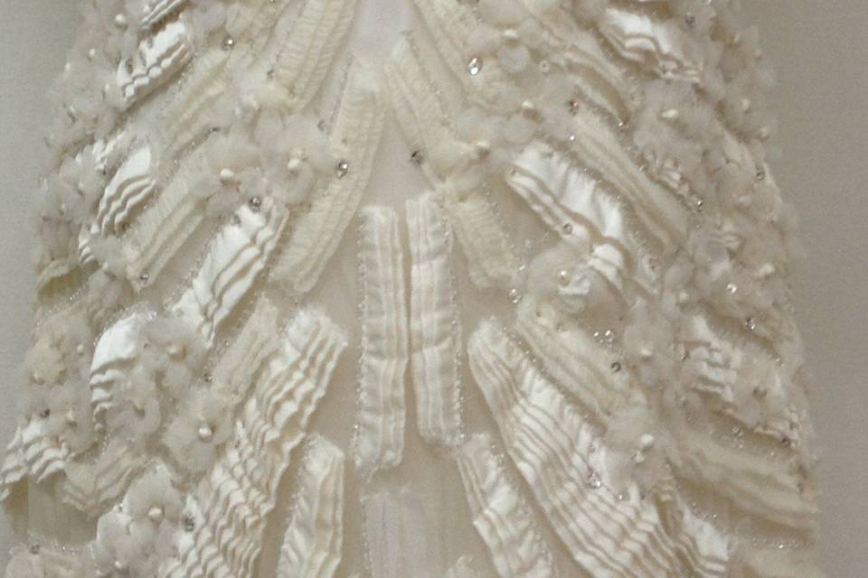 Freshly cleaned wedding dress